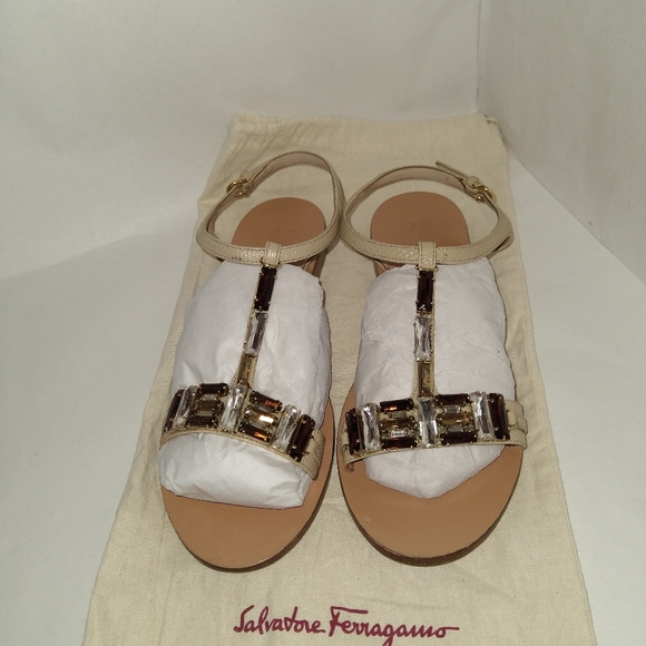 Salvatore Ferragamo Gelso Crystal Sandals. - Picture 3 of 4
